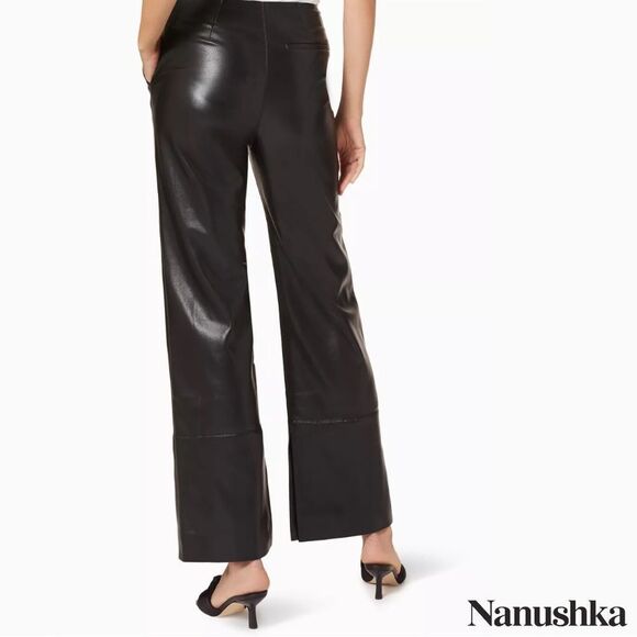 Nanushka **NWT** Ryan Vegan Leather Straight-Leg Pants in Black - Picture 5 of 16